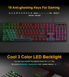 Teclado Mecânico Gamer RGB USB 104 Teclas