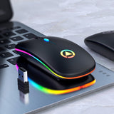 Mouse Sem Fio RGB Gamer 1600 DPI USB Optical Mouse