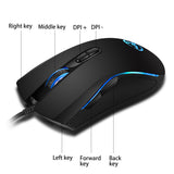 Mouse Gamer RGB Hongsund Brand High-end Optical Profissional 7 Modos de Cor